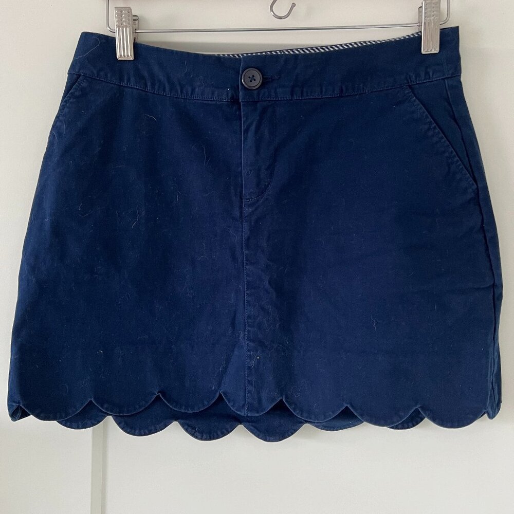 Crown & Ivy Navy Scalloped Skirt Size 4